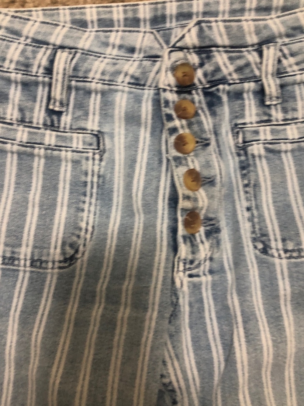 Anthropologie Size 27 Pilcro High-Rise Striped Acid Wash Slim Jeans - Picture 7 of 10